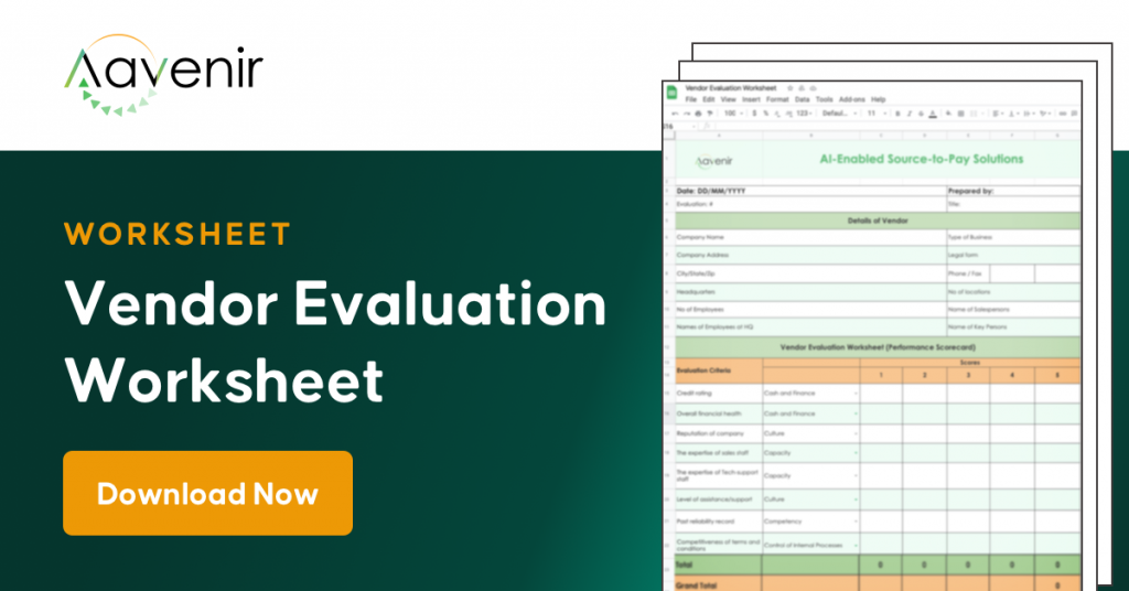 Vendor Evaluation Worksheet