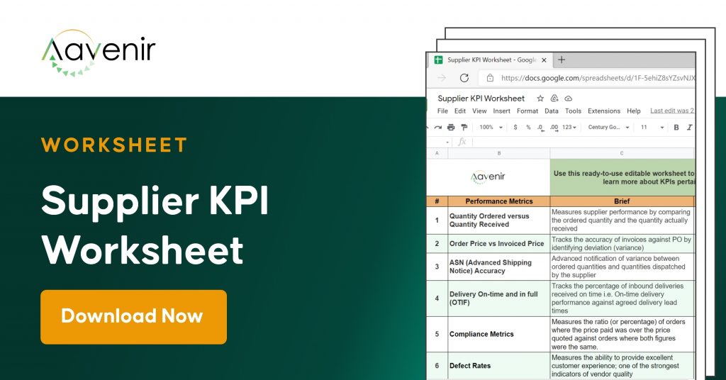 Supplier KPI Worksheet