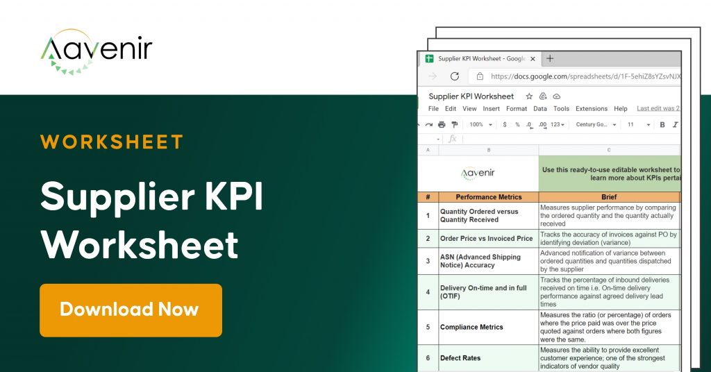 Supplier KPI Worksheet 2