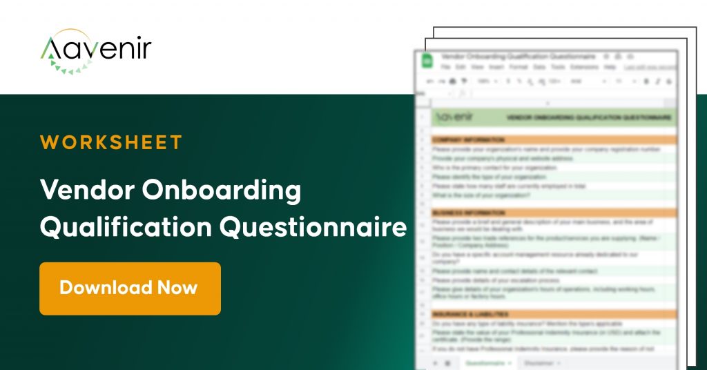 Vendor Onboarding Qualification Questionnaire
