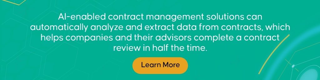 AI enabled contract management solutions