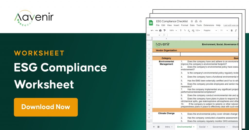 ESG Audit Questionnaire | ESG Compliance Worksheet