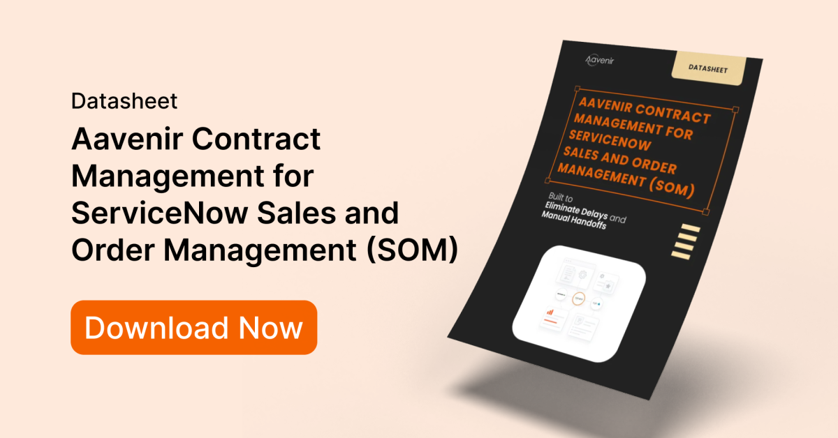 ServiceNow Sales and Order Management (SOM) Datasheet