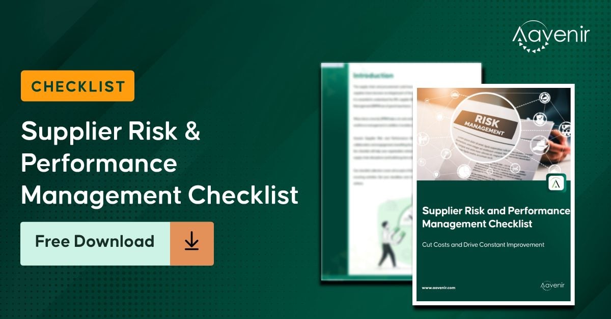 Supplier Risk and Performance Management Checklist