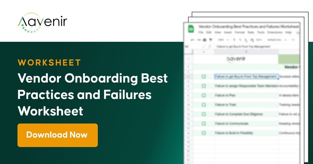 Vendor Onboarding Best Practices and Failures Worksheet