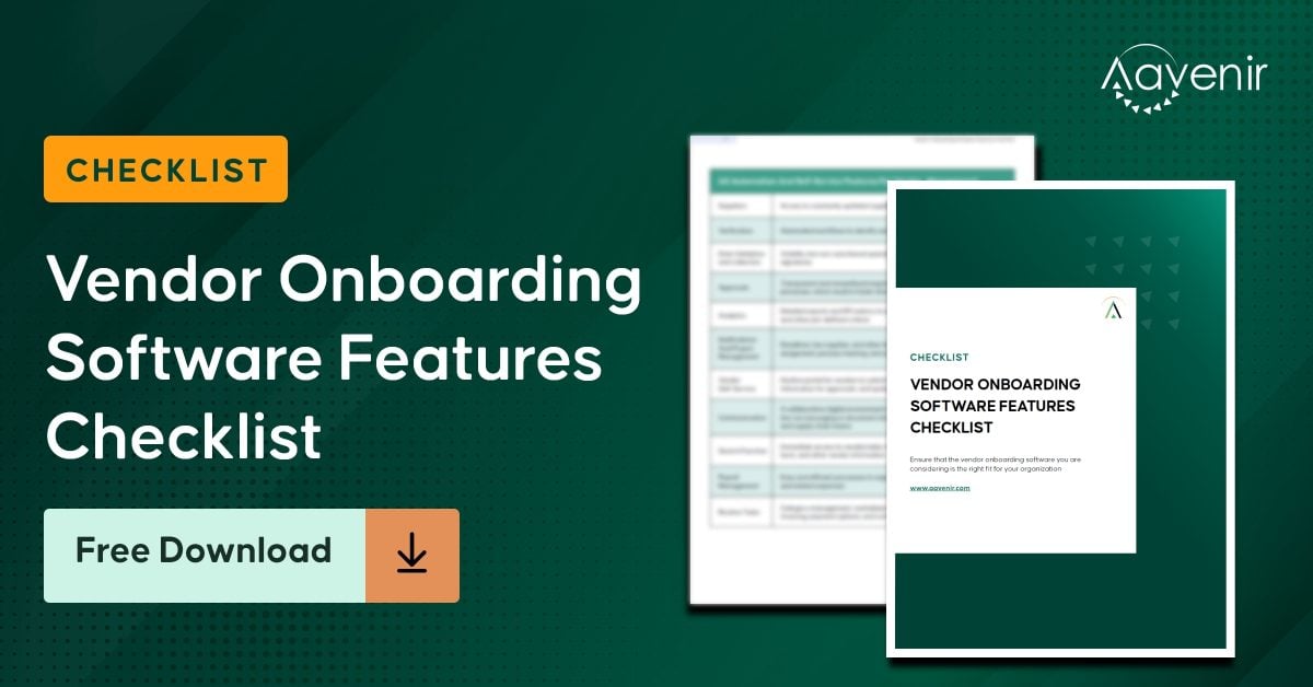 Vendor Onboarding Software Features Checklist